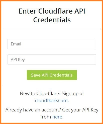 CloudFlare API Credentials Plugin